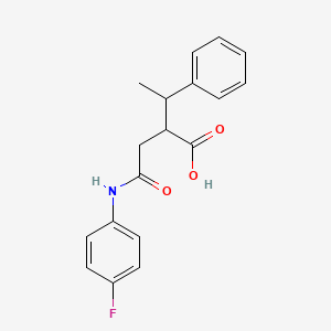 molecular formula C18H18FNO3 B11183885 4-[(4-Fluorophenyl)amino]-4-oxo-2-(1-phenylethyl)butanoic acid 