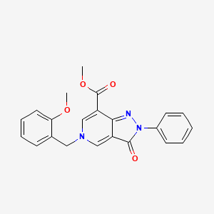 molecular formula C22H19N3O4 B11183903 methyl 5-(2-methoxybenzyl)-3-oxo-2-phenyl-3,5-dihydro-2H-pyrazolo[4,3-c]pyridine-7-carboxylate 