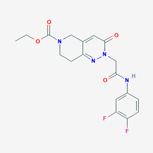 ethyl 2-{2-[(3,4-difluorophenyl)amino]-2-oxoethyl}-3-oxo-3,5,7,8-tetrahydropyrido[4,3-c]pyridazine-6(2H)-carboxylate