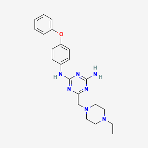 6-[(4-ethylpiperazin-1-yl)methyl]-N-(4-phenoxyphenyl)-1,3,5-triazine-2,4-diamine