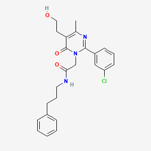 2-[2-(3-chlorophenyl)-5-(2-hydroxyethyl)-4-methyl-6-oxopyrimidin-1(6H)-yl]-N-(3-phenylpropyl)acetamide