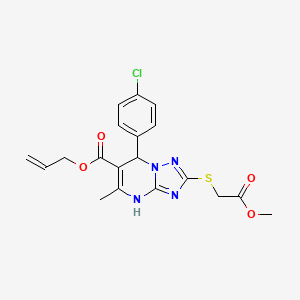 Prop-2-en-1-yl 7-(4-chlorophenyl)-2-[(2-methoxy-2-oxoethyl)sulfanyl]-5-methyl-4,7-dihydro[1,2,4]triazolo[1,5-a]pyrimidine-6-carboxylate