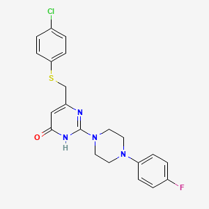 6-{[(4-chlorophenyl)sulfanyl]methyl}-2-[4-(4-fluorophenyl)piperazin-1-yl]pyrimidin-4(3H)-one