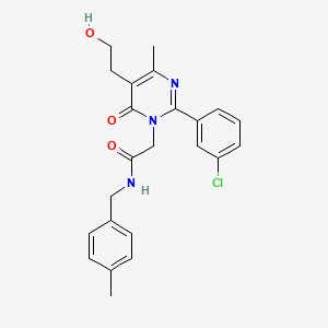 2-[2-(3-chlorophenyl)-5-(2-hydroxyethyl)-4-methyl-6-oxopyrimidin-1(6H)-yl]-N-(4-methylbenzyl)acetamide