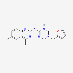 molecular formula C18H20N6O B11183949 N-(5-(2-furanylmethyl)-1,4,5,6-tetrahydro-1,3,5-triazin-2-yl)-4,6-dimethyl-2-quinazolinamine 