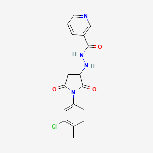 N'-[1-(3-chloro-4-methylphenyl)-2,5-dioxopyrrolidin-3-yl]pyridine-3-carbohydrazide