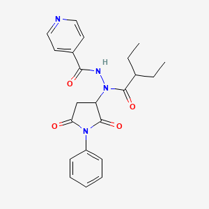 N'-(2,5-dioxo-1-phenylpyrrolidin-3-yl)-N'-(2-ethylbutanoyl)pyridine-4-carbohydrazide