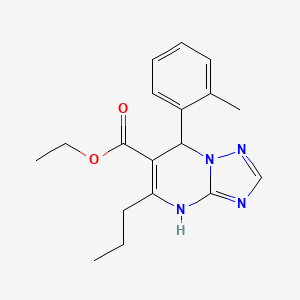 Ethyl 7-(2-methylphenyl)-5-propyl-4,7-dihydro[1,2,4]triazolo[1,5-a]pyrimidine-6-carboxylate