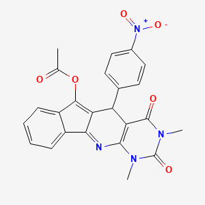 [5,7-dimethyl-2-(4-nitrophenyl)-4,6-dioxo-5,7,9-triazatetracyclo[8.7.0.03,8.011,16]heptadeca-1(17),3(8),9,11,13,15-hexaen-17-yl] acetate