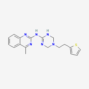 4-methyl-N-{5-[2-(thiophen-2-yl)ethyl]-1,4,5,6-tetrahydro-1,3,5-triazin-2-yl}quinazolin-2-amine