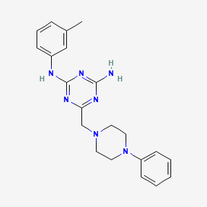 N-{4-amino-6-[(4-phenylpiperazino)methyl]-1,3,5-triazin-2-yl}-N-(3-methylphenyl)amine