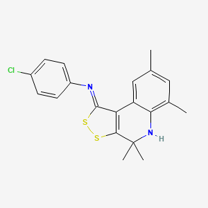 (4-chlorophenyl)(4,4,6,8-tetramethyl-4,5-dihydro-1H-[1,2]dithiolo[3,4-c]quinolin-1-ylidene)amine