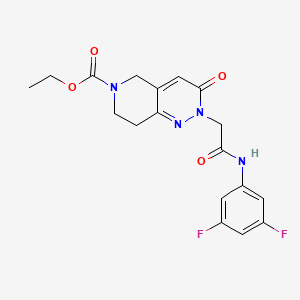 ethyl 2-{2-[(3,5-difluorophenyl)amino]-2-oxoethyl}-3-oxo-3,5,7,8-tetrahydropyrido[4,3-c]pyridazine-6(2H)-carboxylate