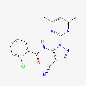 2-chloro-N-[4-cyano-1-(4,6-dimethylpyrimidin-2-yl)-1H-pyrazol-5-yl]benzamide