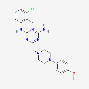 N-(3-chloro-2-methylphenyl)-6-{[4-(4-methoxyphenyl)piperazin-1-yl]methyl}-1,3,5-triazine-2,4-diamine