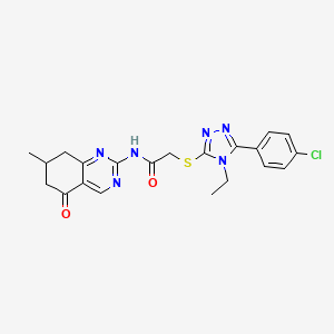 2-{[5-(4-chlorophenyl)-4-ethyl-4H-1,2,4-triazol-3-yl]sulfanyl}-N-(7-methyl-5-oxo-5,6,7,8-tetrahydroquinazolin-2-yl)acetamide