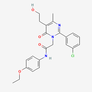 2-[2-(3-chlorophenyl)-5-(2-hydroxyethyl)-4-methyl-6-oxopyrimidin-1(6H)-yl]-N-(4-ethoxyphenyl)acetamide