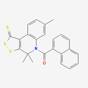 molecular formula C24H19NOS3 B11184102 1-naphthyl(4,4,7-trimethyl-1-thioxo-1,4-dihydro-5H-[1,2]dithiolo[3,4-c]quinolin-5-yl)methanone 