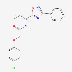 2-(4-chlorophenoxy)-N-[2-methyl-1-(3-phenyl-1,2,4-oxadiazol-5-yl)propyl]acetamide