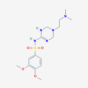 molecular formula C15H25N5O4S B11184133 N~1~-{5-[2-(dimethylamino)ethyl]-1,4,5,6-tetrahydro-1,3,5-triazin-2-yl}-3,4-dimethoxy-1-benzenesulfonamide 