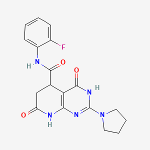 N-(2-fluorophenyl)-4-hydroxy-7-oxo-2-(pyrrolidin-1-yl)-5,6,7,8-tetrahydropyrido[2,3-d]pyrimidine-5-carboxamide