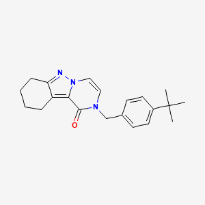 molecular formula C21H25N3O B11184167 2-[(4-tert-butylphenyl)methyl]-1H,2H,7H,8H,9H,10H-pyrazino[1,2-b]indazol-1-one 