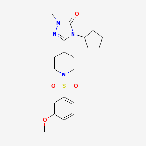 molecular formula C20H28N4O4S B11184175 4-cyclopentyl-5-{1-[(3-methoxyphenyl)sulfonyl]-4-piperidyl}-2-methyl-2,4-dihydro-3H-1,2,4-triazol-3-one 