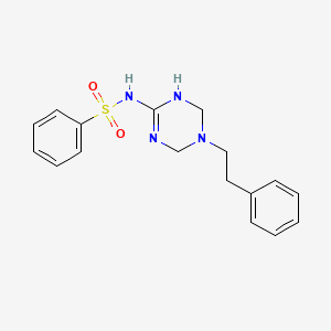 N-(5-phenethyl-1,4,5,6-tetrahydro-1,3,5-triazin-2-yl)-1-benzenesulfonamide