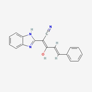 (4E)-2-(1,3-dihydro-2H-benzimidazol-2-ylidene)-3-oxo-5-phenylpent-4-enenitrile