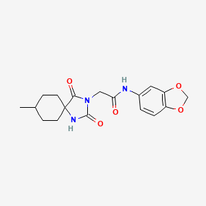 N-(2H-1,3-benzodioxol-5-yl)-2-{8-methyl-2,4-dioxo-1,3-diazaspiro[4.5]decan-3-yl}acetamide