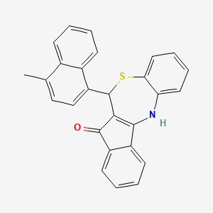 molecular formula C27H19NOS B11184215 6-(4-Methyl-1-naphthyl)-6H-indeno[2,1-C][1,5]benzothiazepin-7-OL 