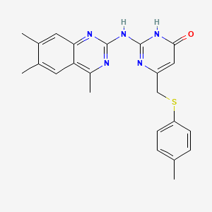 6-{[(4-methylphenyl)sulfanyl]methyl}-2-[(4,6,7-trimethylquinazolin-2-yl)amino]pyrimidin-4(1H)-one