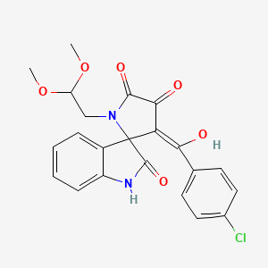 3'-[(4-chlorophenyl)carbonyl]-1'-(2,2-dimethoxyethyl)-4'-hydroxyspiro[indole-3,2'-pyrrole]-2,5'(1H,1'H)-dione