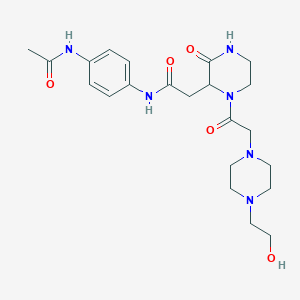 N-[4-(acetylamino)phenyl]-2-(1-{[4-(2-hydroxyethyl)piperazin-1-yl]acetyl}-3-oxopiperazin-2-yl)acetamide