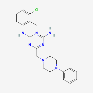 N-(3-chloro-2-methylphenyl)-6-[(4-phenylpiperazin-1-yl)methyl]-1,3,5-triazine-2,4-diamine