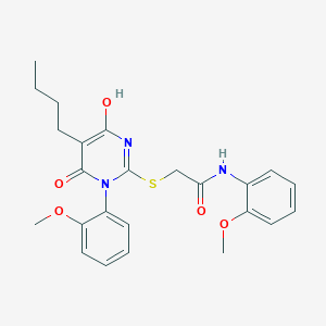 2-{[5-butyl-4-hydroxy-1-(2-methoxyphenyl)-6-oxo-1,6-dihydropyrimidin-2-yl]sulfanyl}-N-(2-methoxyphenyl)acetamide