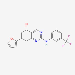 7-(furan-2-yl)-2-{[3-(trifluoromethyl)phenyl]amino}-7,8-dihydroquinazolin-5(6H)-one