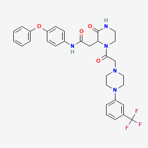 2-[3-oxo-1-({4-[3-(trifluoromethyl)phenyl]piperazin-1-yl}acetyl)piperazin-2-yl]-N-(4-phenoxyphenyl)acetamide