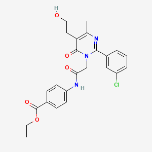 ethyl 4-({[2-(3-chlorophenyl)-5-(2-hydroxyethyl)-4-methyl-6-oxopyrimidin-1(6H)-yl]acetyl}amino)benzoate