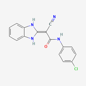 N-(4-chlorophenyl)-2-cyano-2-(1,3-dihydro-2H-benzimidazol-2-ylidene)acetamide