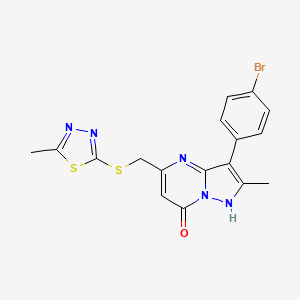 3-(4-bromophenyl)-2-methyl-5-{[(5-methyl-1,3,4-thiadiazol-2-yl)sulfanyl]methyl}pyrazolo[1,5-a]pyrimidin-7(4H)-one