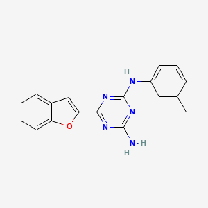 6-(1-benzofuran-2-yl)-N-(3-methylphenyl)-1,3,5-triazine-2,4-diamine