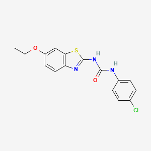 molecular formula C16H14ClN3O2S B11184351 1-(4-Chlorophenyl)-3-(6-ethoxy-1,3-benzothiazol-2-yl)urea 