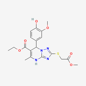 molecular formula C19H22N4O6S B11184380 Ethyl 7-(4-hydroxy-3-methoxyphenyl)-2-[(2-methoxy-2-oxoethyl)sulfanyl]-5-methyl-4,7-dihydro[1,2,4]triazolo[1,5-a]pyrimidine-6-carboxylate 