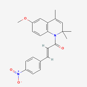 (2E)-1-(6-methoxy-2,2,4-trimethylquinolin-1(2H)-yl)-3-(4-nitrophenyl)prop-2-en-1-one