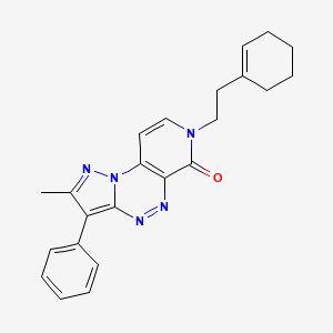 molecular formula C23H23N5O B11184408 7-[2-(1-cyclohexenyl)ethyl]-2-methyl-3-phenylpyrazolo[5,1-c]pyrido[4,3-e][1,2,4]triazin-6(7H)-one 