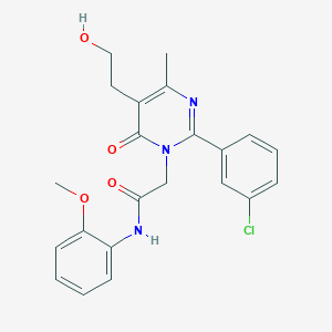 2-[2-(3-chlorophenyl)-5-(2-hydroxyethyl)-4-methyl-6-oxopyrimidin-1(6H)-yl]-N-(2-methoxyphenyl)acetamide