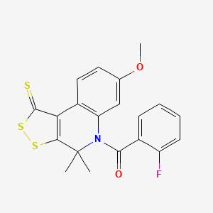 (2-fluorophenyl)(7-methoxy-4,4-dimethyl-1-thioxo-1,4-dihydro-5H-[1,2]dithiolo[3,4-c]quinolin-5-yl)methanone