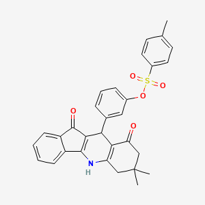 3-(7,7-dimethyl-9,11-dioxo-6,7,8,9,10,11-hexahydro-5H-indeno[1,2-b]quinolin-10-yl)phenyl 4-methylbenzenesulfonate