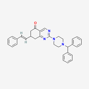 molecular formula C33H32N4O B11184517 2-[4-(diphenylmethyl)piperazin-1-yl]-7-[(E)-2-phenylethenyl]-7,8-dihydroquinazolin-5(6H)-one 